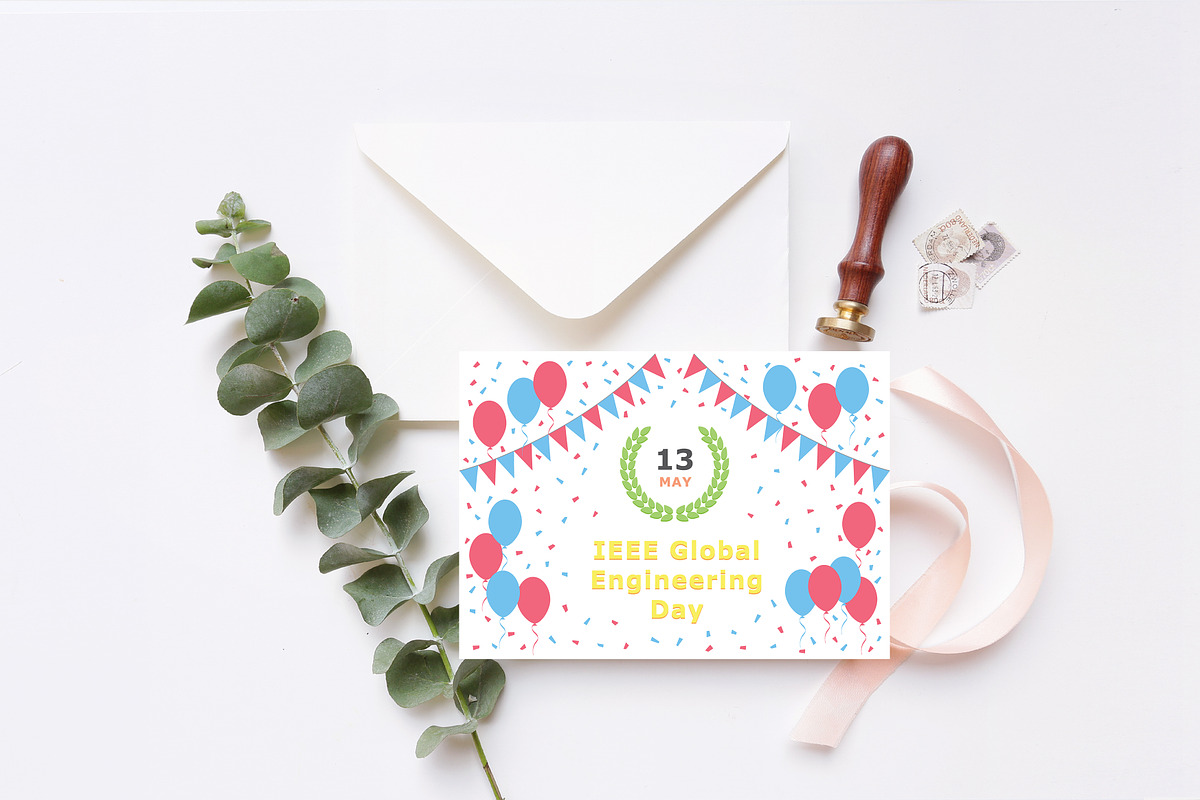 IEEE Global Engineering Day - May 13, a Card Template by Textures & Backgrounds (Photo 3 of 7)