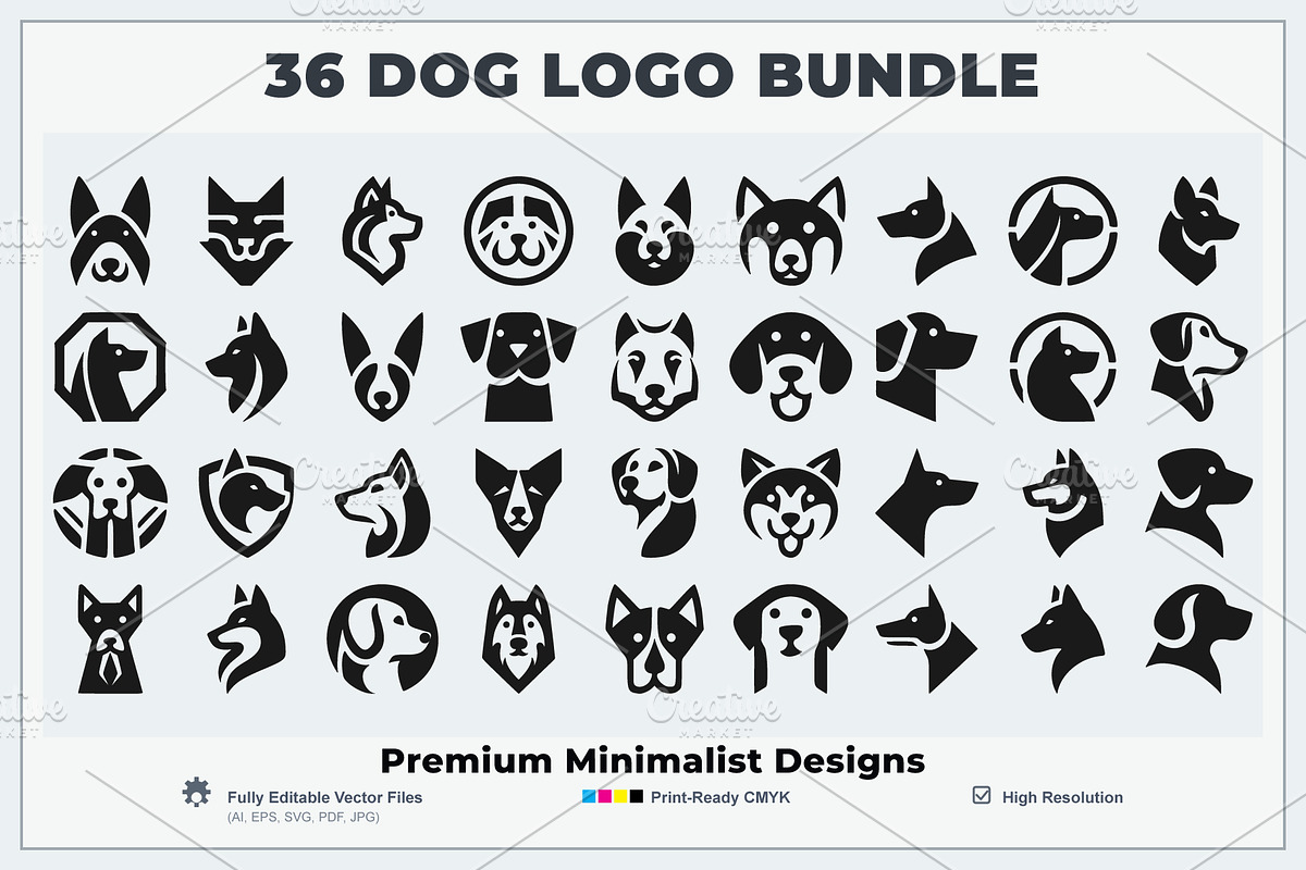 Dog Head Logo Bundle Collection, a Branding & Logo Template by Vectorium Studio (Photo 2 of 2)