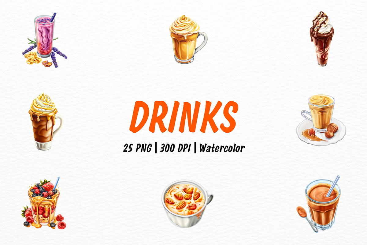 Hyperrealistic Watercolor Drinks, a Food Illustration by New-School-Wave (Photo 1 of 7)