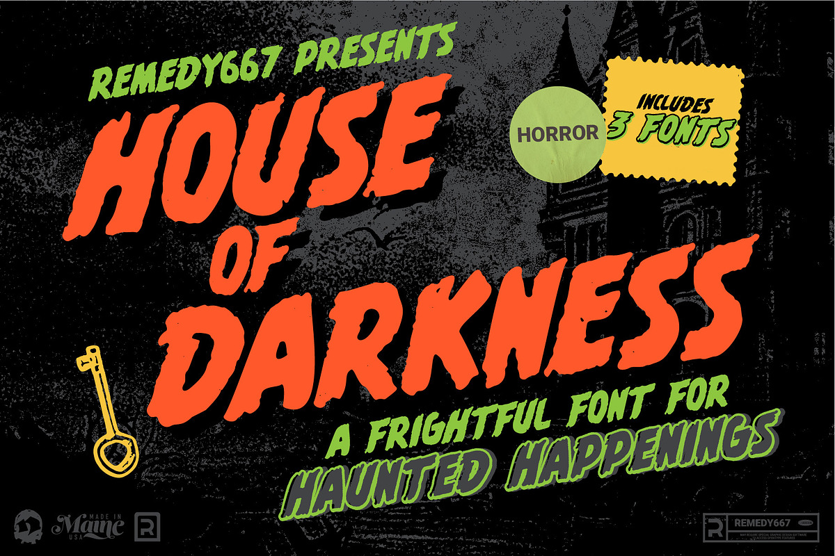 House of Darkness - Horror Font Pack, a Handwritten Font by Remedy667 (Photo 1 of 7)