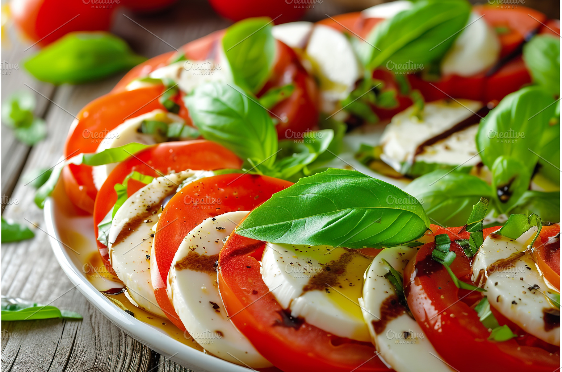 Fresh caprese salad with tomatoes, a Food & Drink Photo by Lermont51