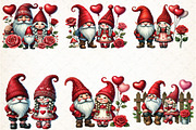Valentine Gnome Couple Clipart, an Illustration by DreamCafeArt (Thumbnail 3 of 4)