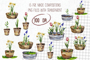 Plants gardedidng watercolor clipart, an Object Graphic by Lidia's watercolor world (Thumbnail 2 of 4)