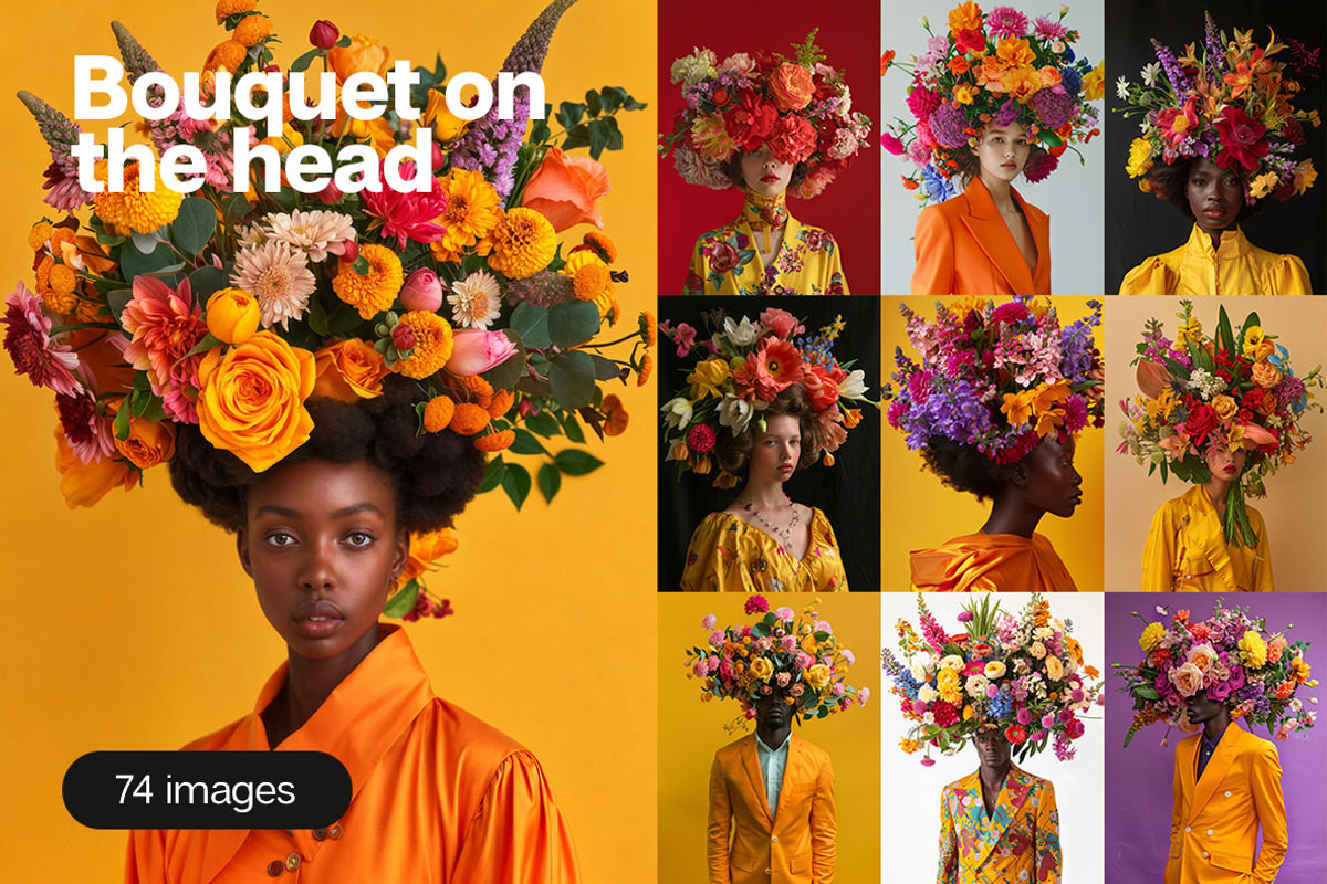 74 Bouquets on the heads, a Beauty & Fashion Photo by Handmadefont (Photo 1 of 15)