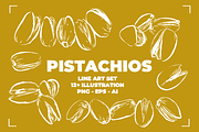 PISTACHIOS LINE ART (12+ ELEMENTS), a Food Illustration by Bonfloret Studio (Thumbnail 1 of 7)