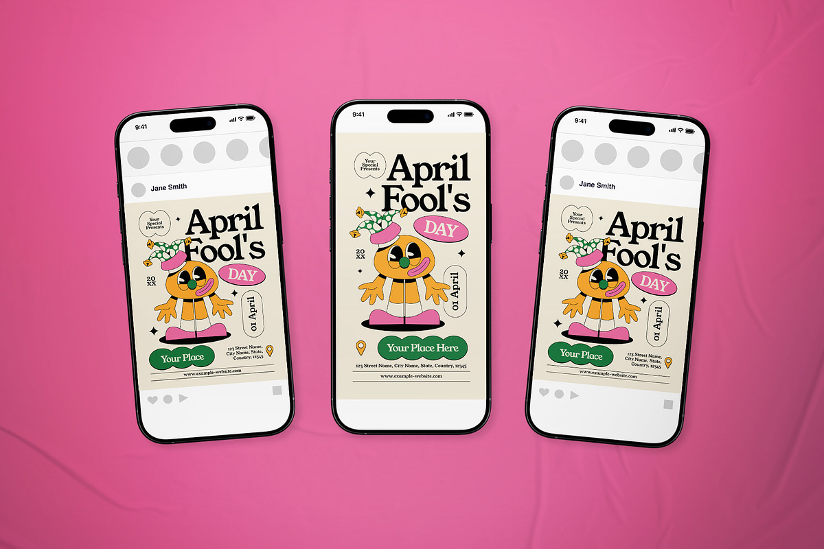 Yellow Retro April's Fool Day Flyer, a Flyer Template by The Good Store (Photo 2 of 2)
