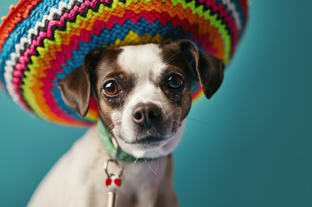 Cute Dogs in Colorful Sombreros, an Abstract Photo by Natalia Klenova's Shop