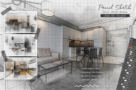 Architecture Sketch Photo Effect, a Brushes & More by zahidhossainalif
