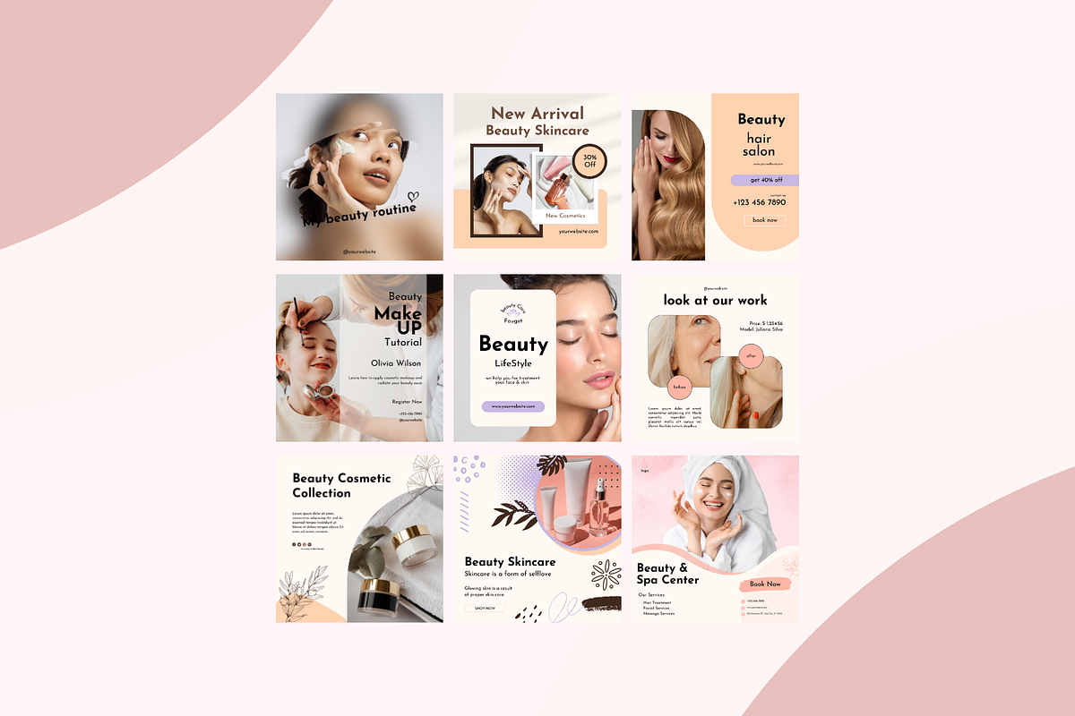 Beauty Salon Instagram Templates, a Social Media Template by Adored Templates (Photo 2 of 10)