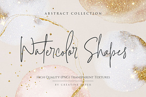 Gold Watercolor Shapes Png Overlays