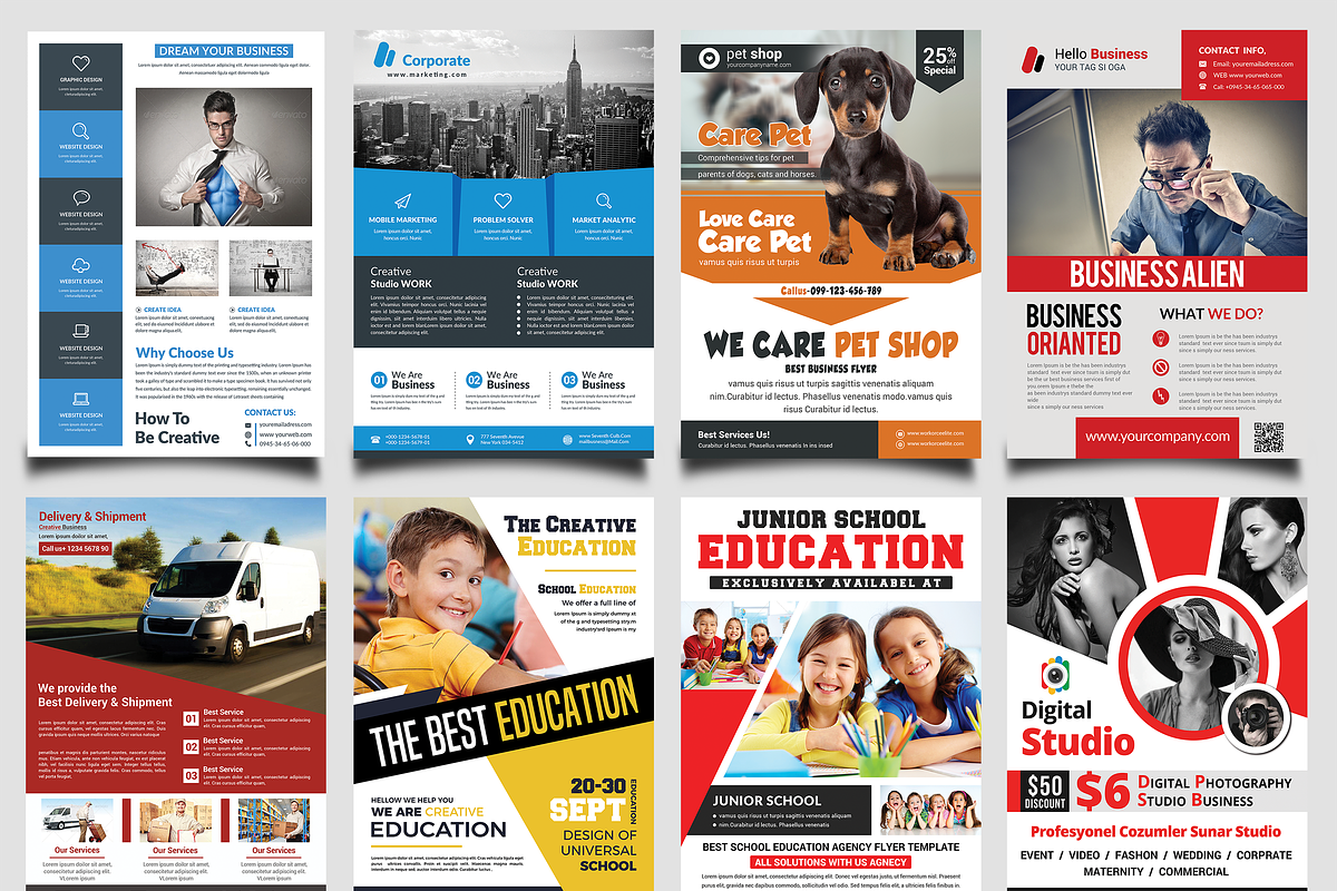 New-150 Multipurpose Flyers Bundle, a Flyer Template by AfzaalGraphics (Photo 19 of 35)