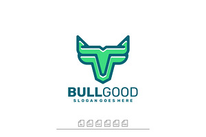 Logo Bull GOOD Simple Mascot Style, a Branding & Logo Template by ARIF22GANTENG