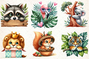Funny Animals Clipart PNG Bundle, an Illustration by Libby Wishes (Thumbnail 5 of 7)