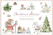 Christmas Stories Watercolor Animals, a Seasonal Illustration by Kreker Kate (Thumbnail 1 of 12)