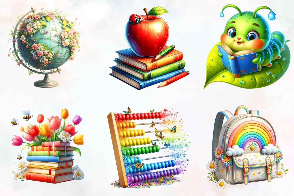 Spring School Clipart, an Illustration by RobertsArt (Photo 3 of 7)