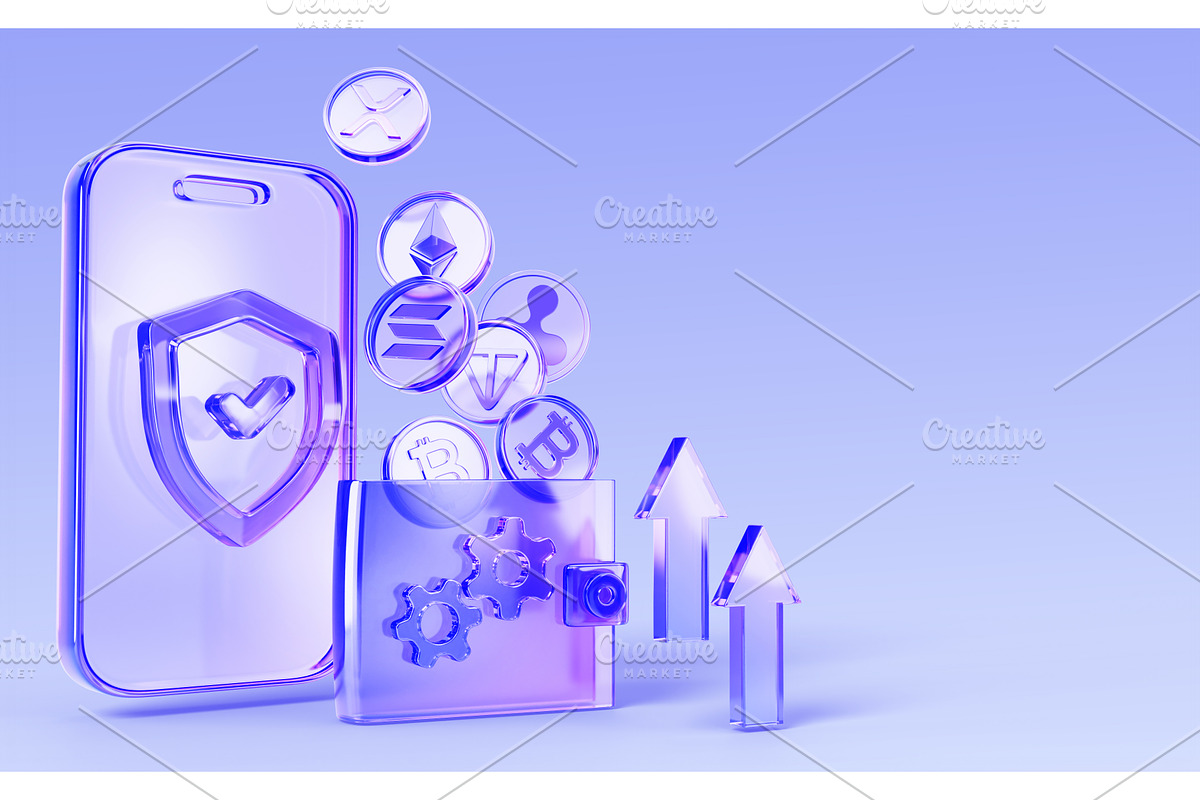 3d cryptocurrency exchange concept, a Finance Illustration by Marozhkastudio
