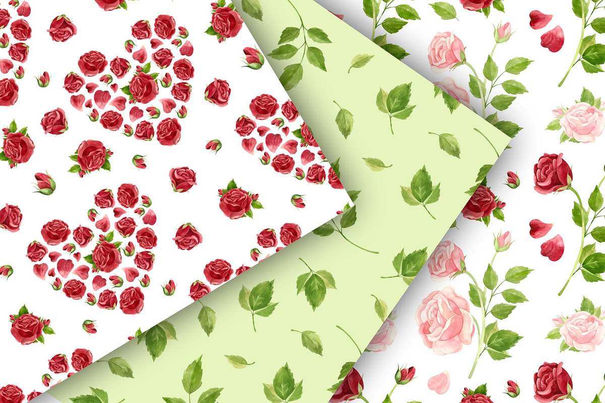 Watercolor pink and red roses, an Illustration by Valin Malin (Photo 11 of 16)