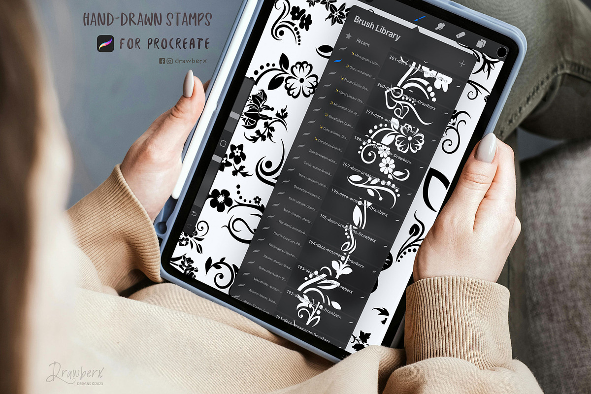 Stencil Procreate Stamp Brush 024, a Brushes & More by Drawberx (Photo 6 of 8)