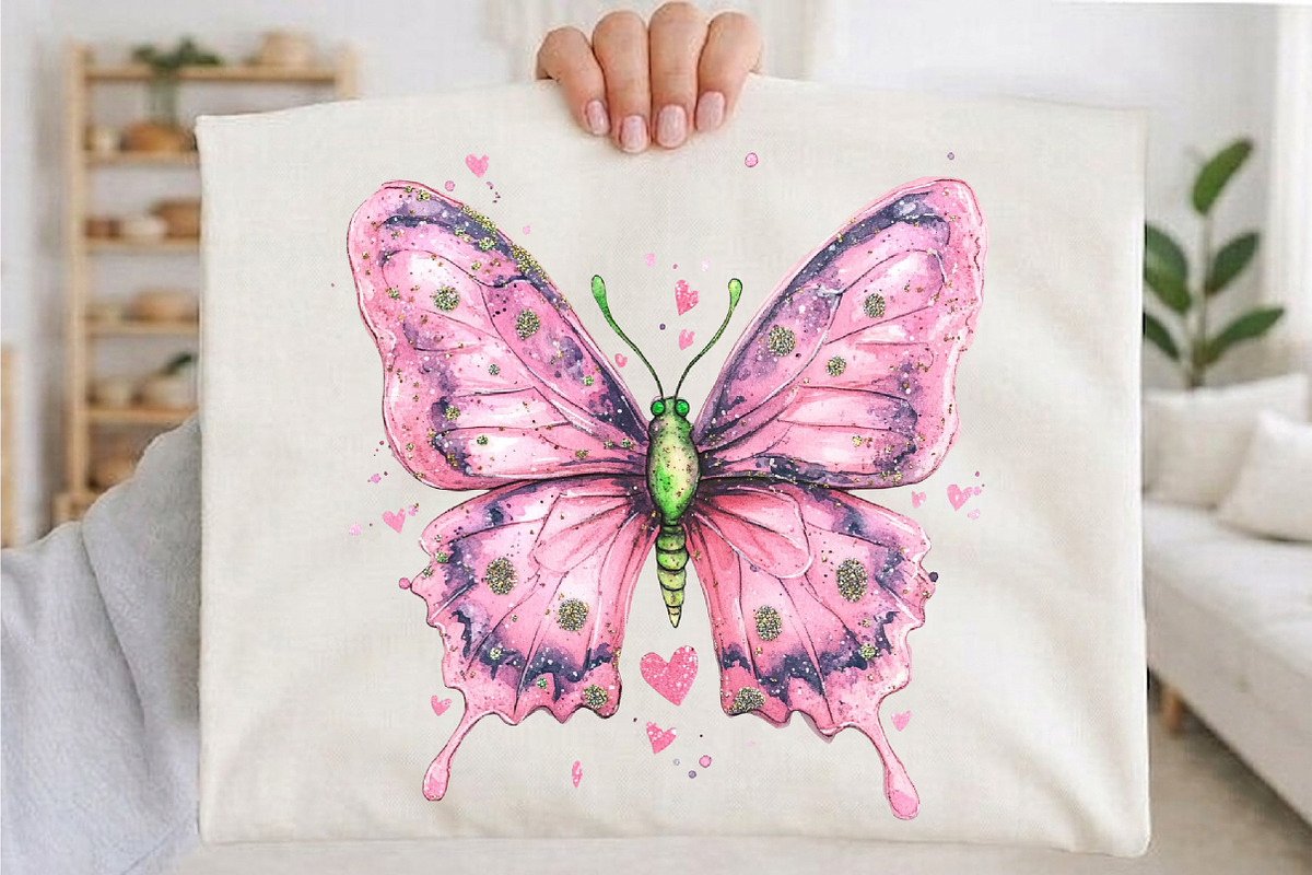 Watercolor Pink Girly Butterfly Clip, an Illustration by designcity5 (Photo 5 of 5)