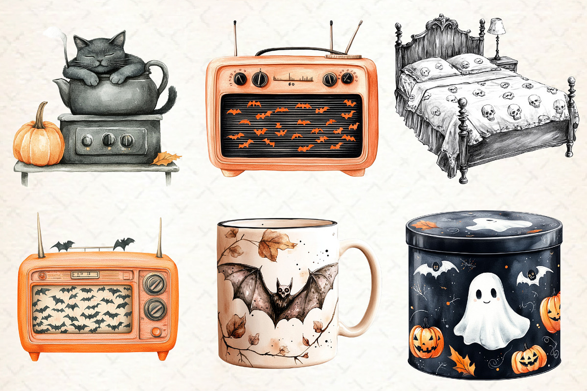 Neutral Cozy Halloween Clipart, an Illustration by Libby Wishes (Photo 6 of 7)