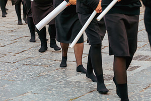 Women Walking Barefoot in Religious Procession, a Holiday Photo by Antonio Gravante Market