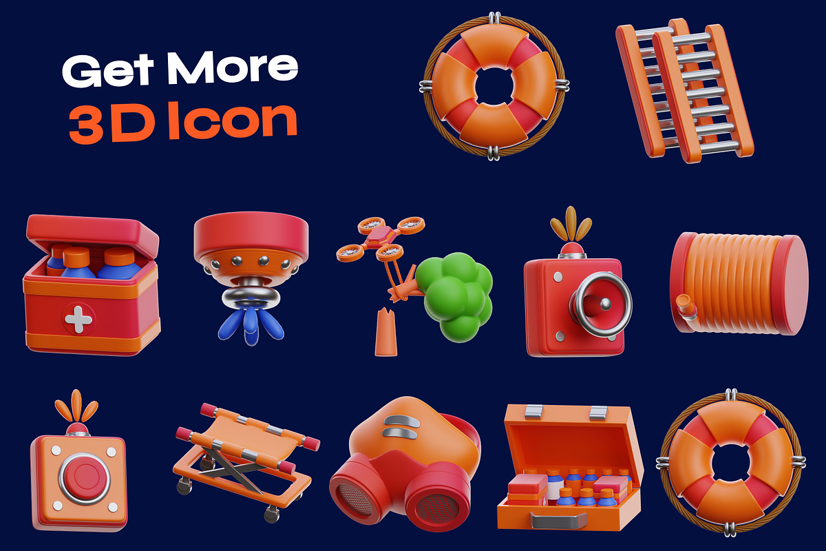 Rescue and response 3D Icon, an Object 3D Model by orenjidesign (Photo 7 of 8)