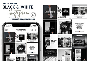Real Estate Instagram Puzzle Grid BW