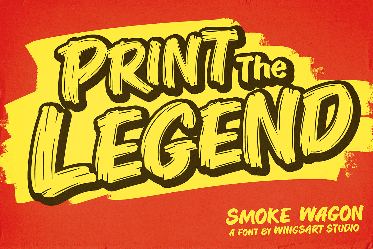 Smoke Wagon - A Western Brush Font, a Sans Serif Font by Wingsart Studio (Photo 8 of 15)