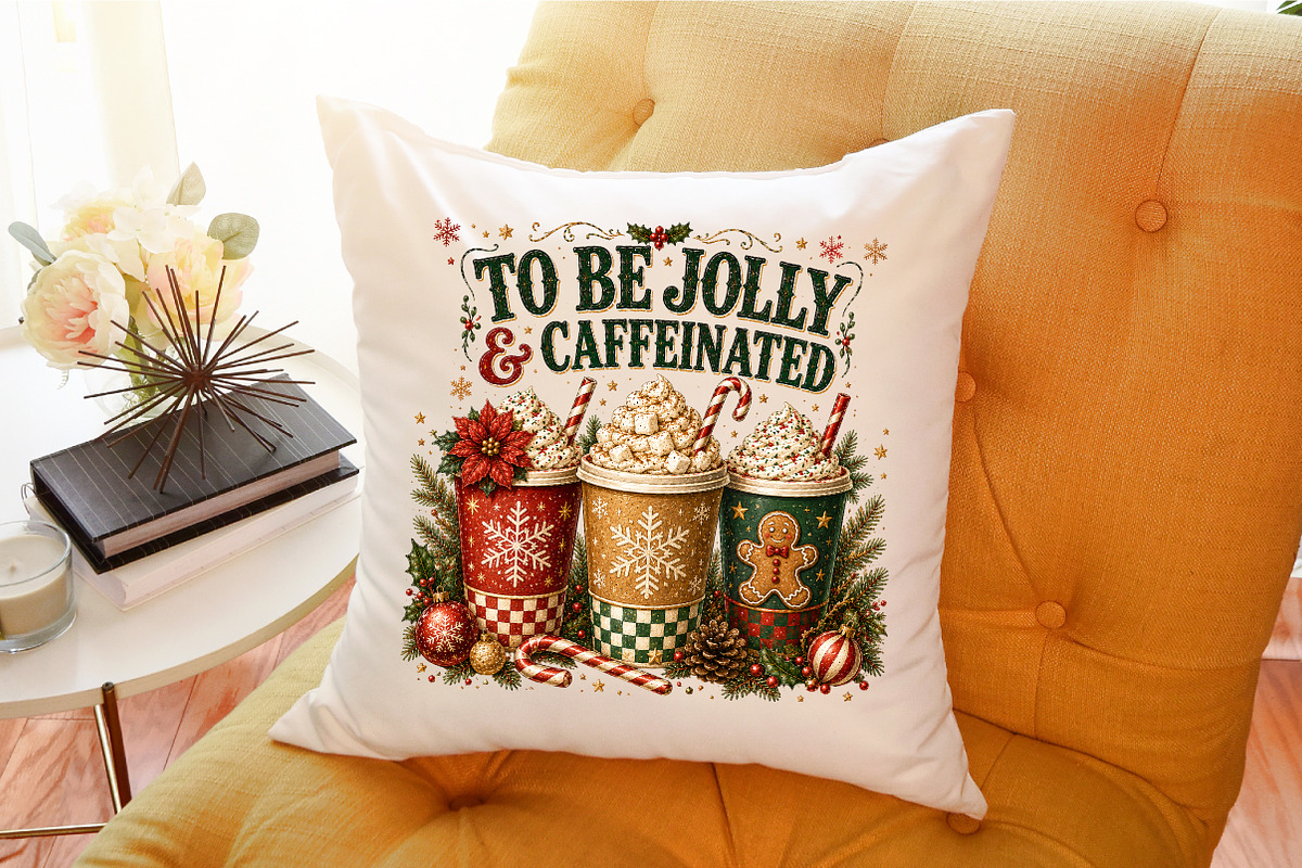 Jolly & Caffeinated Coffee Christmas, a Seasonal Illustration by Sublimation Artist (Photo 9 of 9)