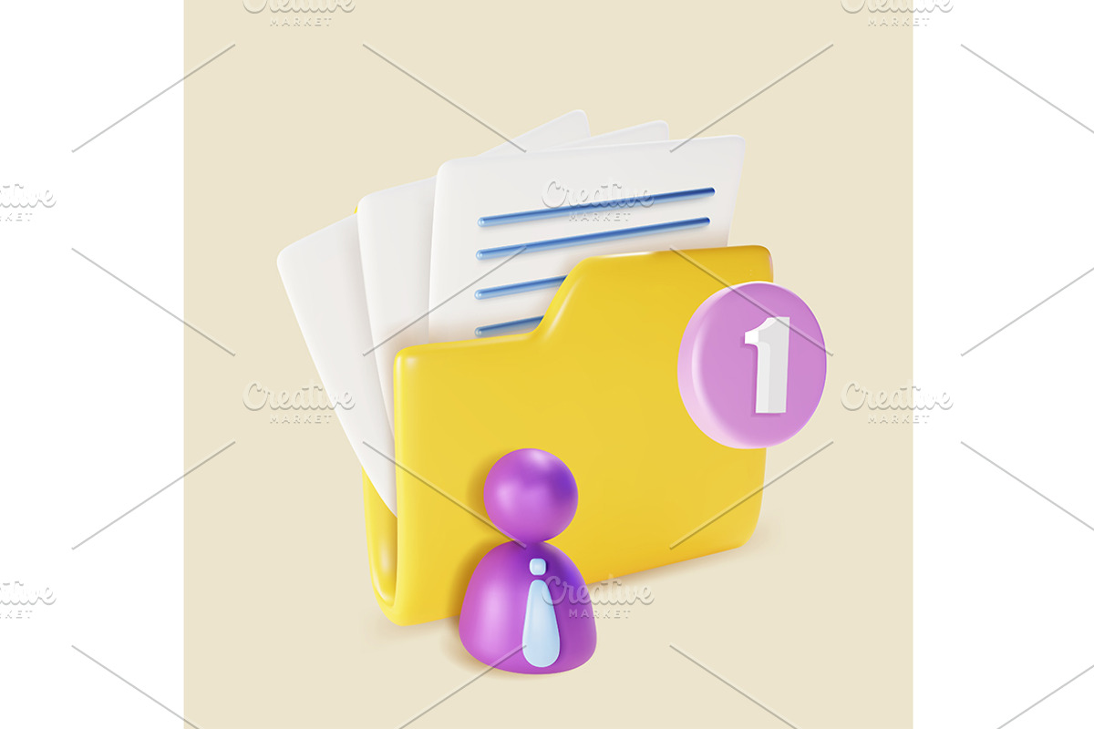 3d Business Folder Document File, a Templates & Theme by Bigmouse_art (Photo 1 of 2)