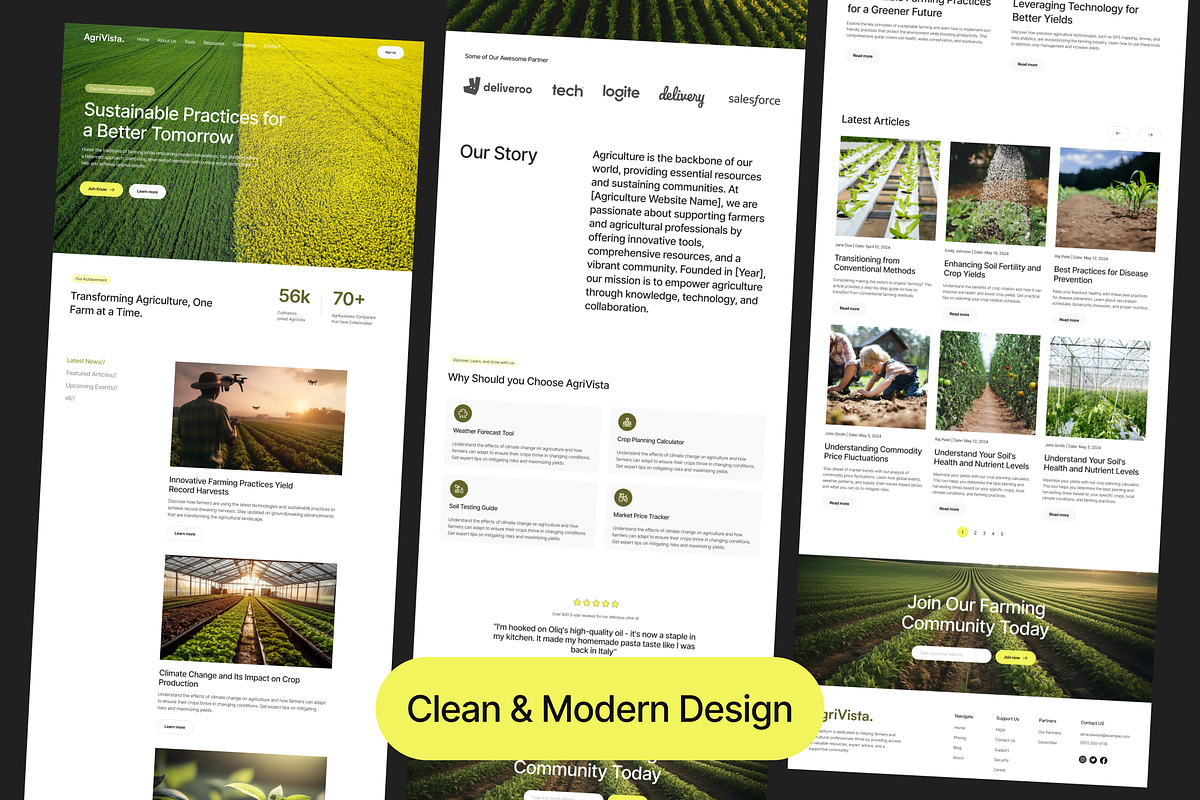 Agriculture Website UI KIT, an UI Kit Template by Ahmed Rubel (Photo 3 of 6)