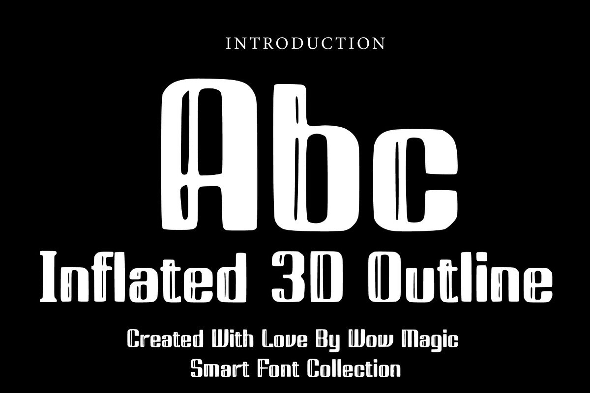 Inflated 3D Outline, a Slab Serif Font by Wow Magic (Photo 2 of 3)