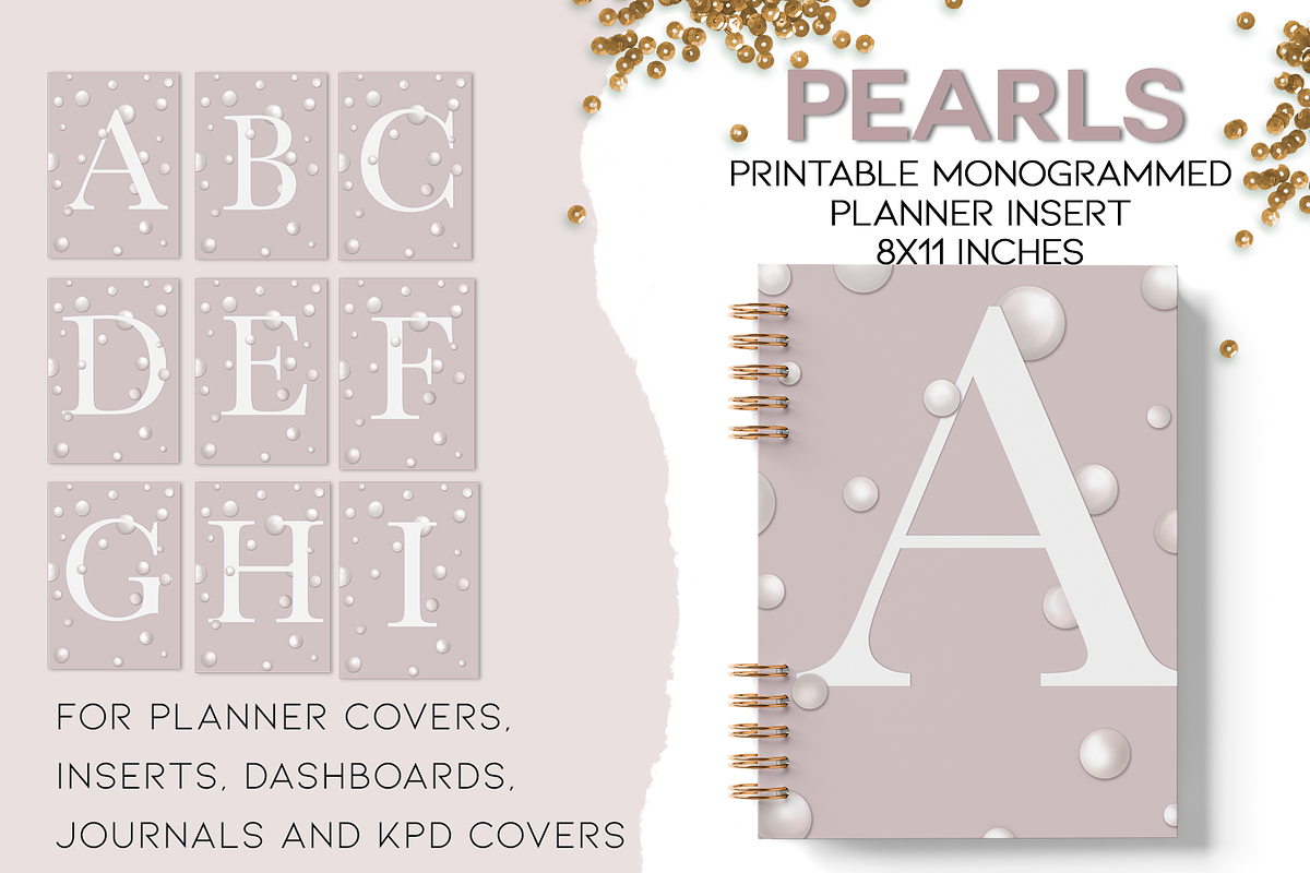 A5 Printable Planner Covers Set, a Stationery Template by The GG Shop (Photo 1 of 11)