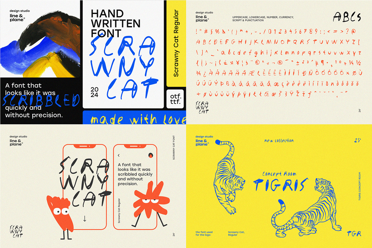 Font Bundle 50%Off-Latine & Cyrillic, a Handwritten Font by line & plane (Photo 2 of 6)