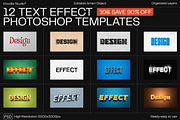 12 Text Effect Templates, a Layer Style Add-On by iDoodle Studio (Thumbnail 1 of 6)
