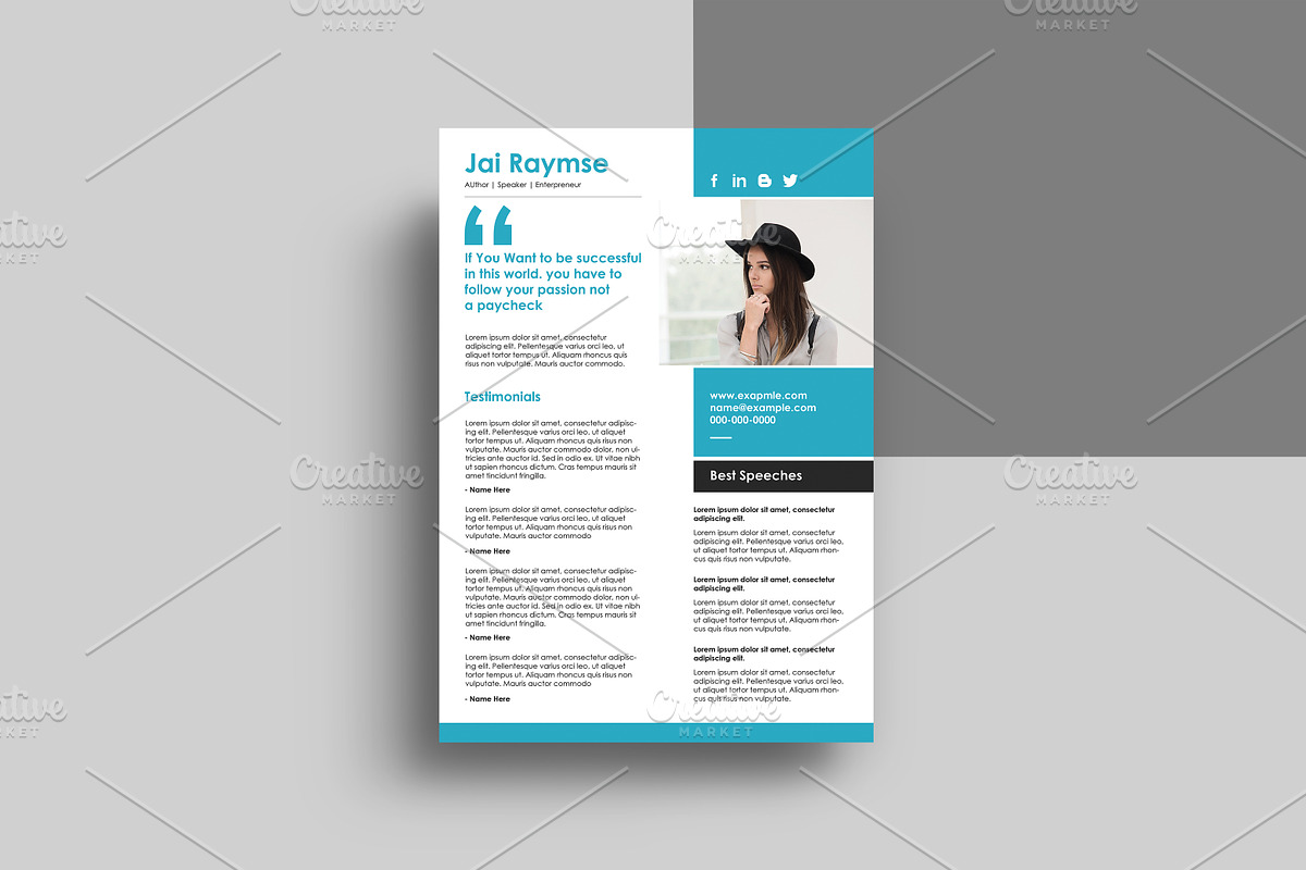 Speaker One Sheet Flyer V1293, a Flyer Template by Template Shop (Photo 2 of 3)
