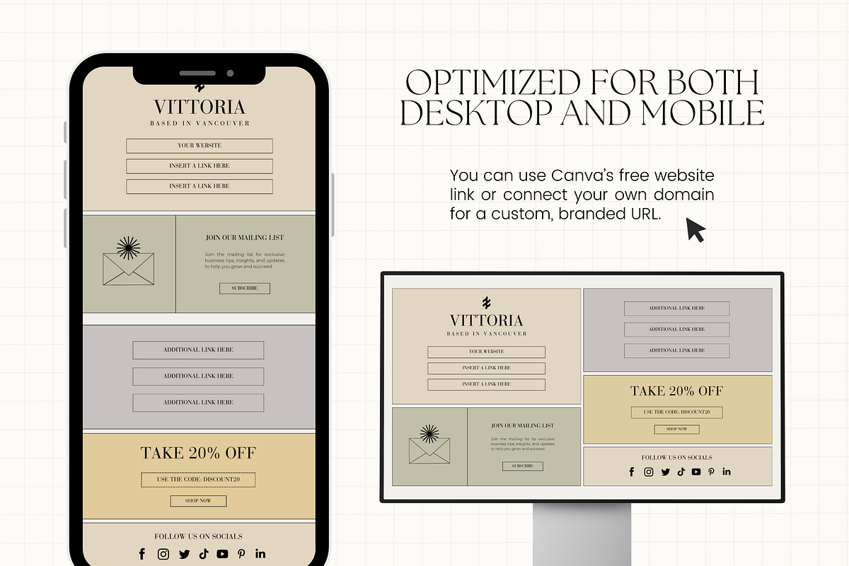 Canva Link in Bio Template, a Landing Page Template by Branding Babe Co. (Photo 3 of 5)
