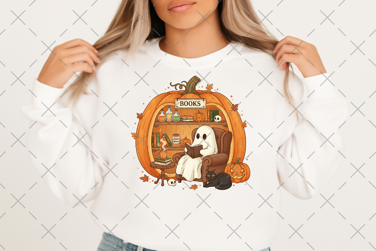 Ghost Pumpkin Book Nook Halloween, an Illustration by Craft Nest (Photo 2 of 6)
