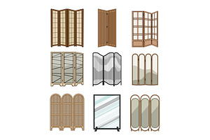 Collection of modern room dividers, an Object Graphic by pikepicture