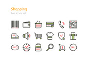 Line shopping icons, an Outline Icon by I-RO (Thumbnail 1 of 2)