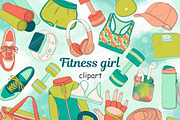 Fitness Girl Clipart, a Sport Illustration by GlamArtZhanna (Thumbnail 1 of 3)