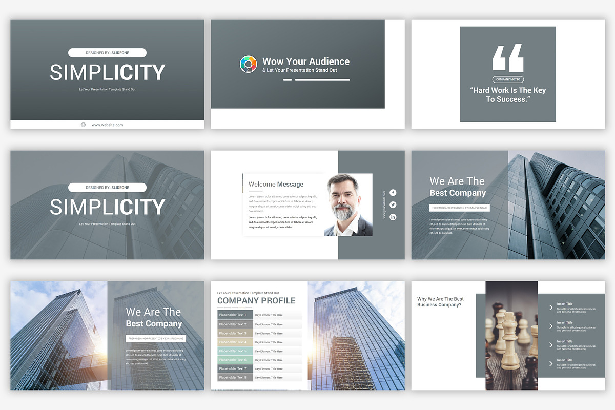 Simplicity PowerPoint Template, a Presentation Template by SlideOne