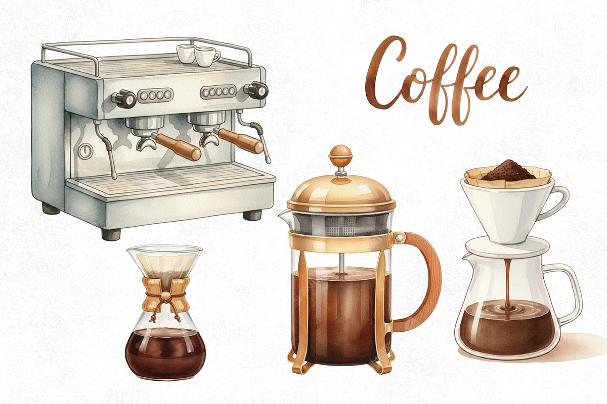 Watercolor Coffee Clipart PNG Bundle, a Photo by Elegant_Studio44 (Photo 3 of 3)