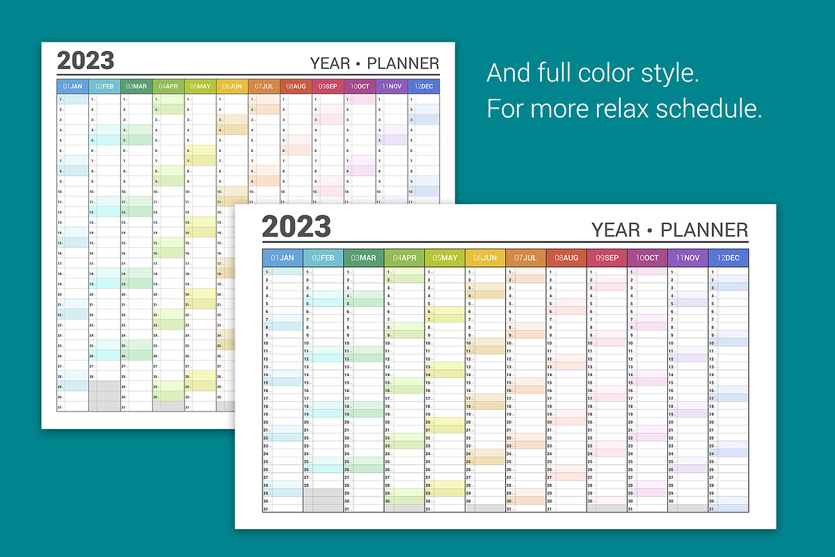 Calendar 2023 Planner Simple Style, a Stationery Template by WORAKAMON Design Studio (Photo 4 of 4)