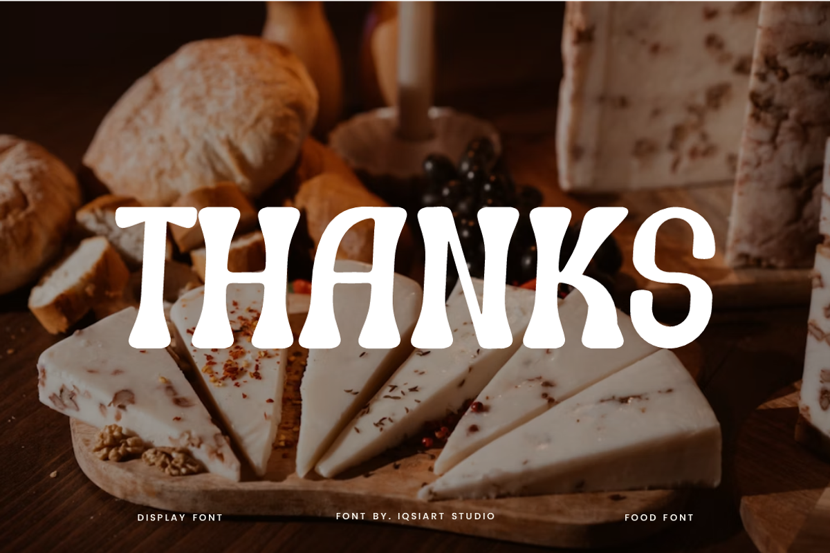 Asder Cheesy - Food Font, a Slab Serif Font by Iqsiart Studio (Photo 7 of 7)