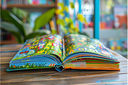Open book lying on wooden table with, a School & Education Photo by Ylivdesign