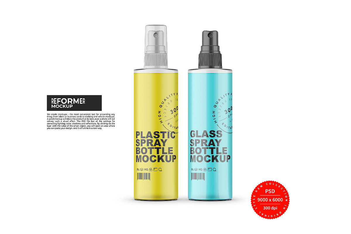 Clear Spray Bottle Mockup, a Product Mockup by Reformer Mockup (Photo 1 of 6)