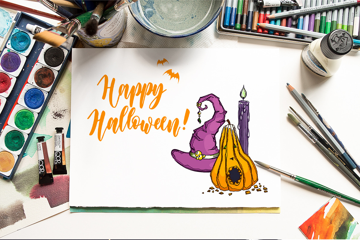 Halloween set, 55 vector items, an Illustration by rubinat (Photo 7 of 7)