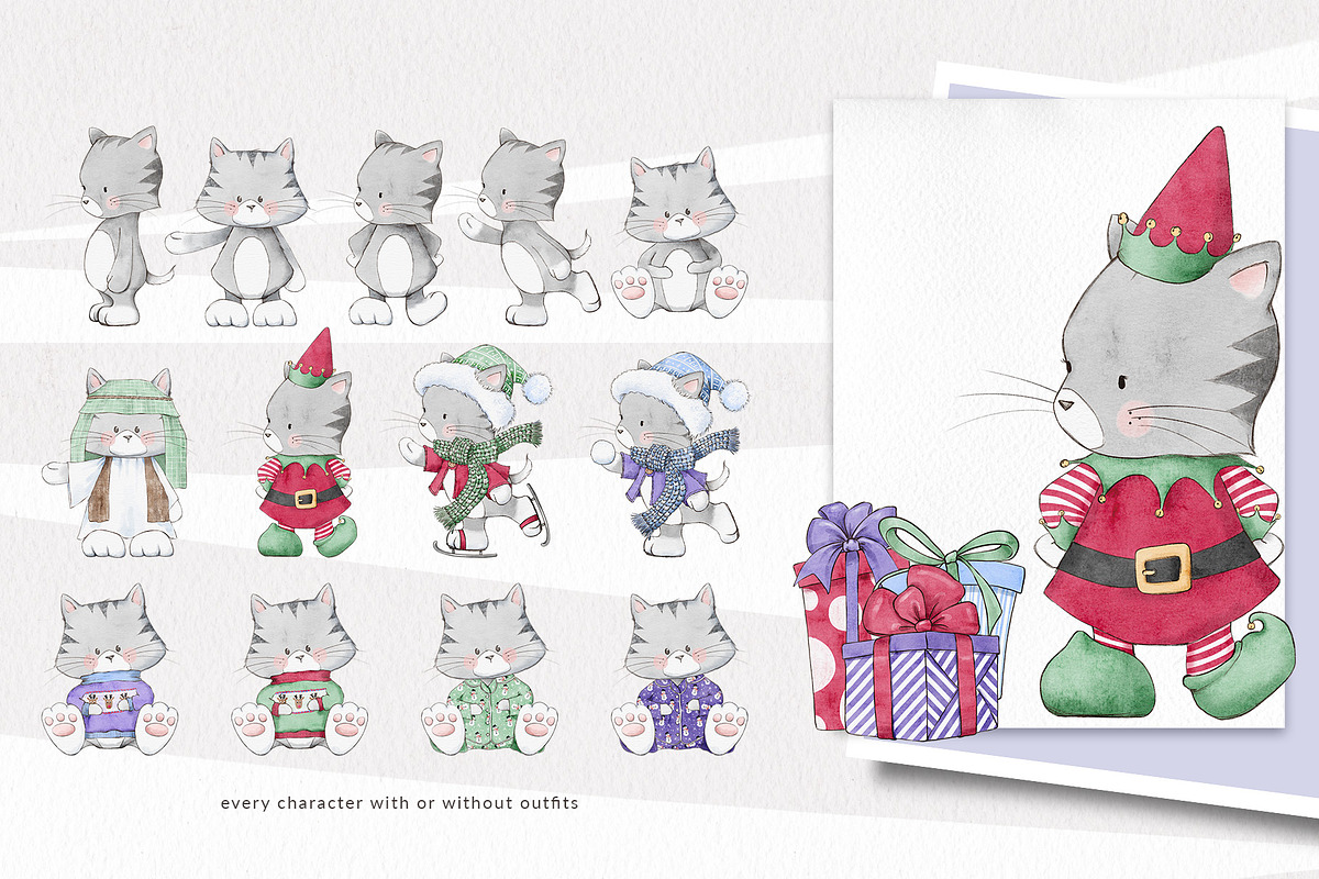 Cute Christmas Characters, a Seasonal Illustration by Pretty Little Lines (Photo 9 of 16)