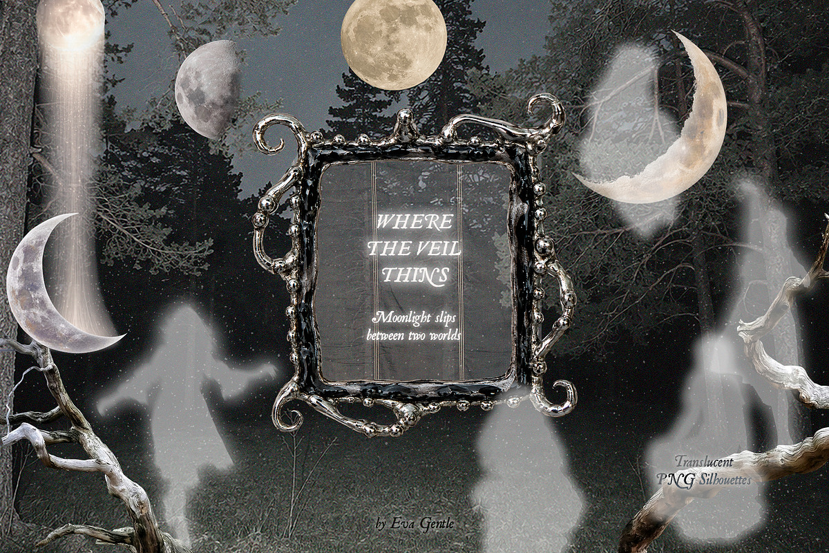The Veil – Mystical Collage Kit, an Object Graphic by Eva Gentle (Photo 7 of 13)
